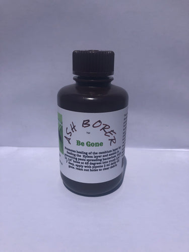 Ash Borer Be Gone ™ Safely promotes healing of the whole tree from the Ash Borer. All organic plant ingredients. 60 ml  2 oz.