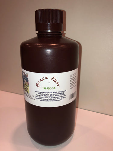 Black KNOT Be Gone ™ Safely promotes healing of the whole tree for Black KNOT disease. All organic plant ingredients. 946 ml 32 oz.